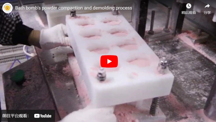 Processo de compactação em pó da Bath Bomb e Demolding