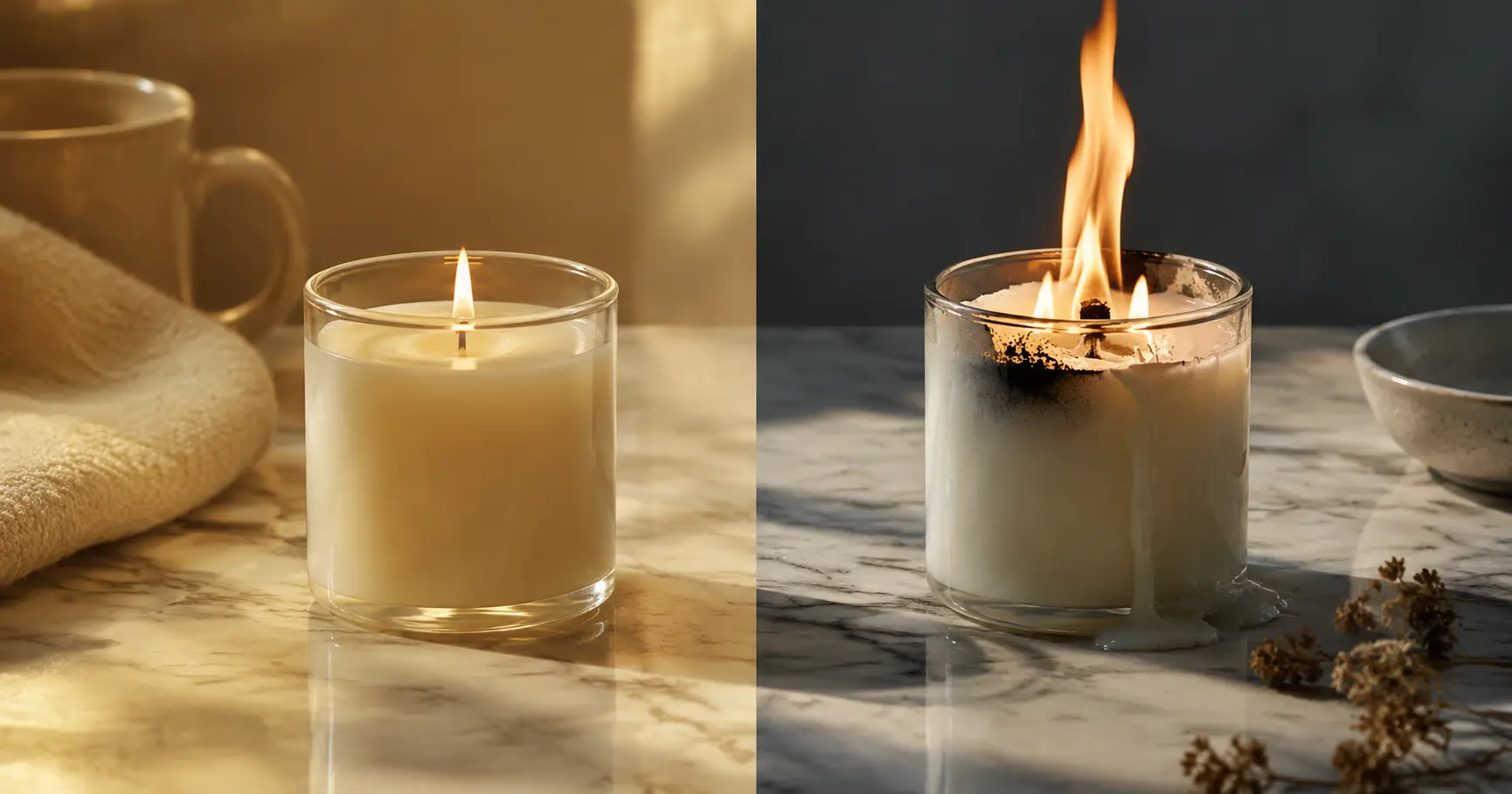 Excessive burning of scented candles Excessive burning of scented candles