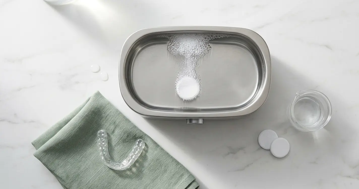 Posso usar pastilhas para dentaduras num limpador ultrassónico