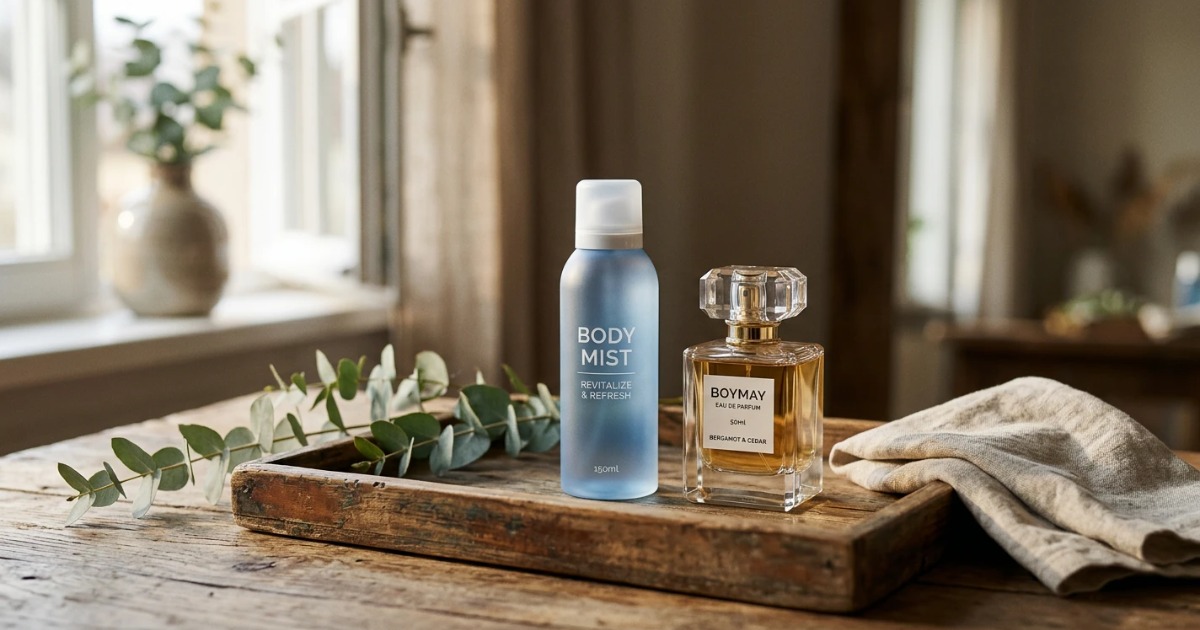 Qual é a diferença entre spray corporal e perfume?