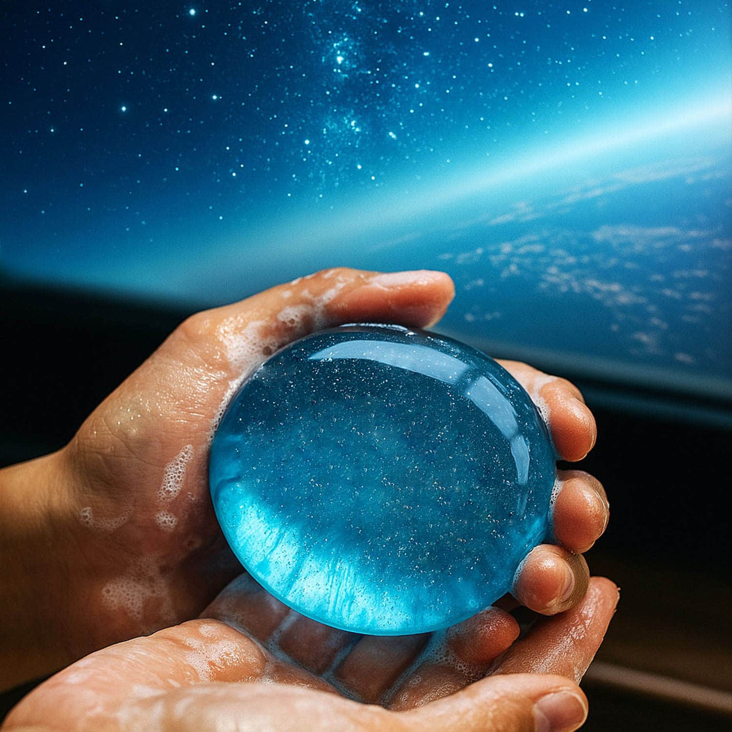 Sabonete Artesanal de Céu Estrelado Galáctico de Marca Própria - Image 2