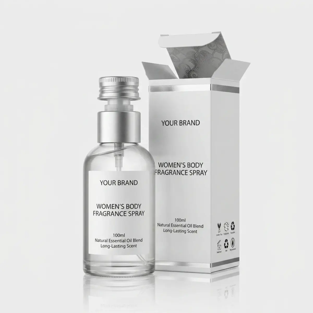 Spray de Fragrância Corporal Feminina de Alta Qualidade com Marca Própria